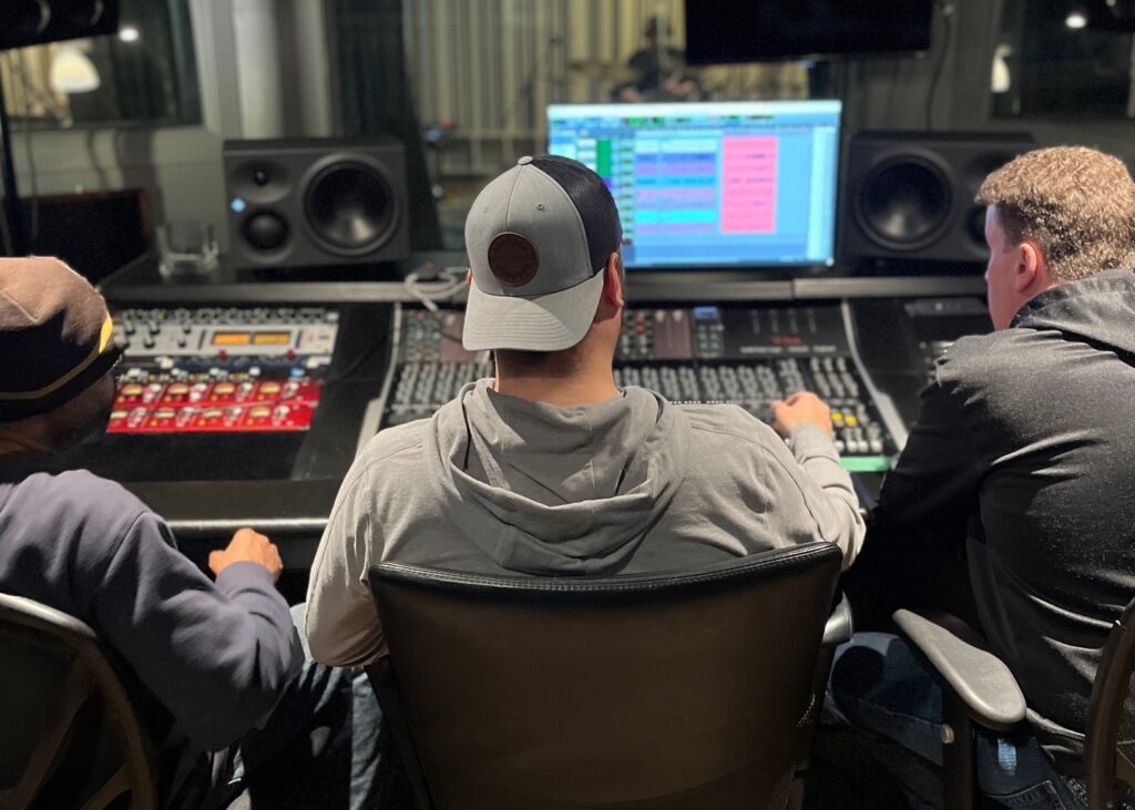 TARA Students in class in Recording studio